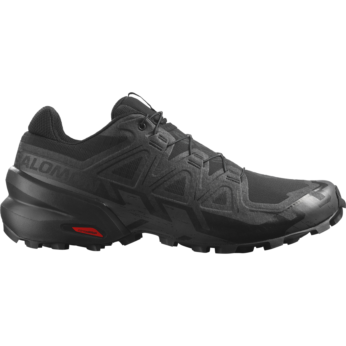 Salomon Speedcross 6 Wide men's trail running shoe in BLACK/BLACK/PHANTOM