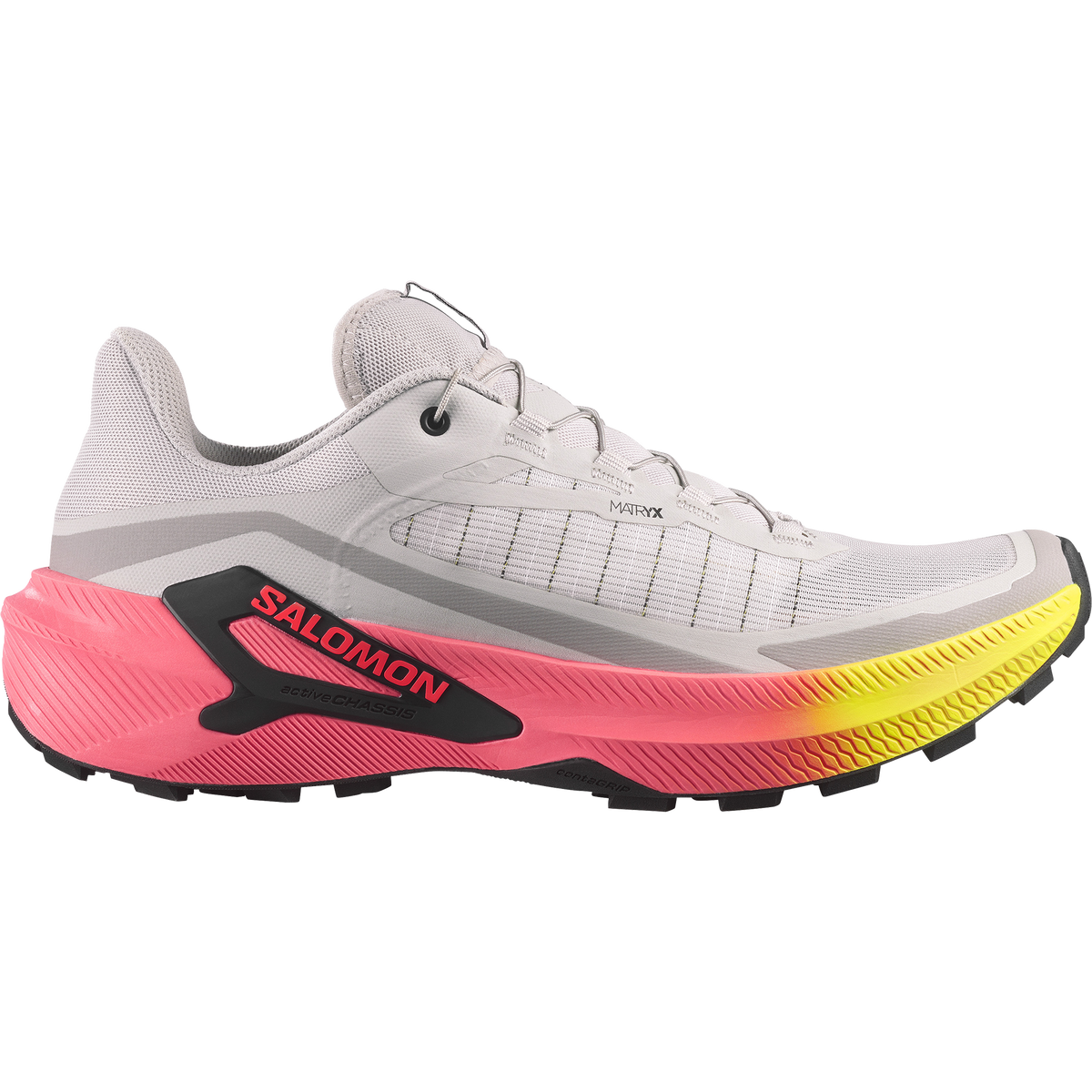 Salomon Genesis 2 men's trail running shoe in GRAY VIOLET/SAFETY YELLOW/NEON FLAME