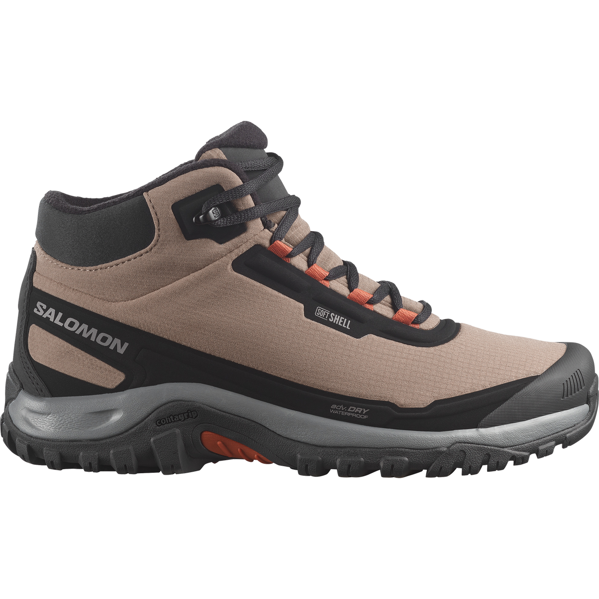 Salomon Shelter Waterproof men's winter shoe in Walnut / Black / Arabian Spice