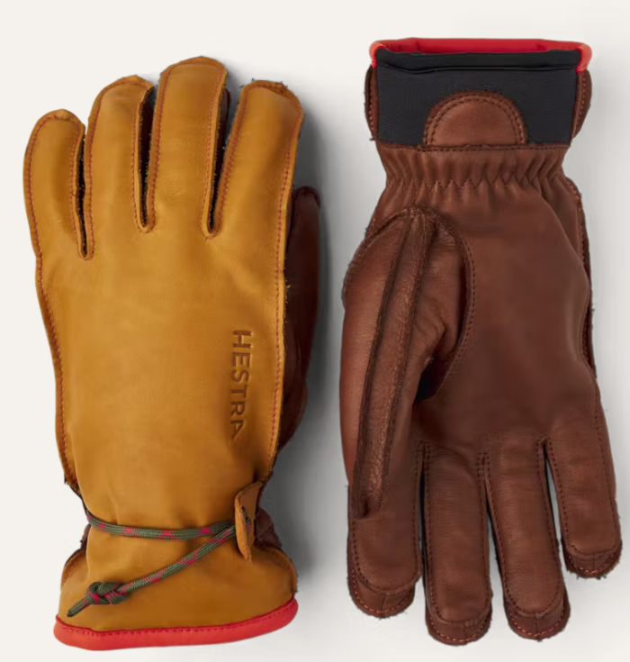 Hestra Wakayama Glove – 5-Finger Leather Ski Gloves with Removable Wool Liner