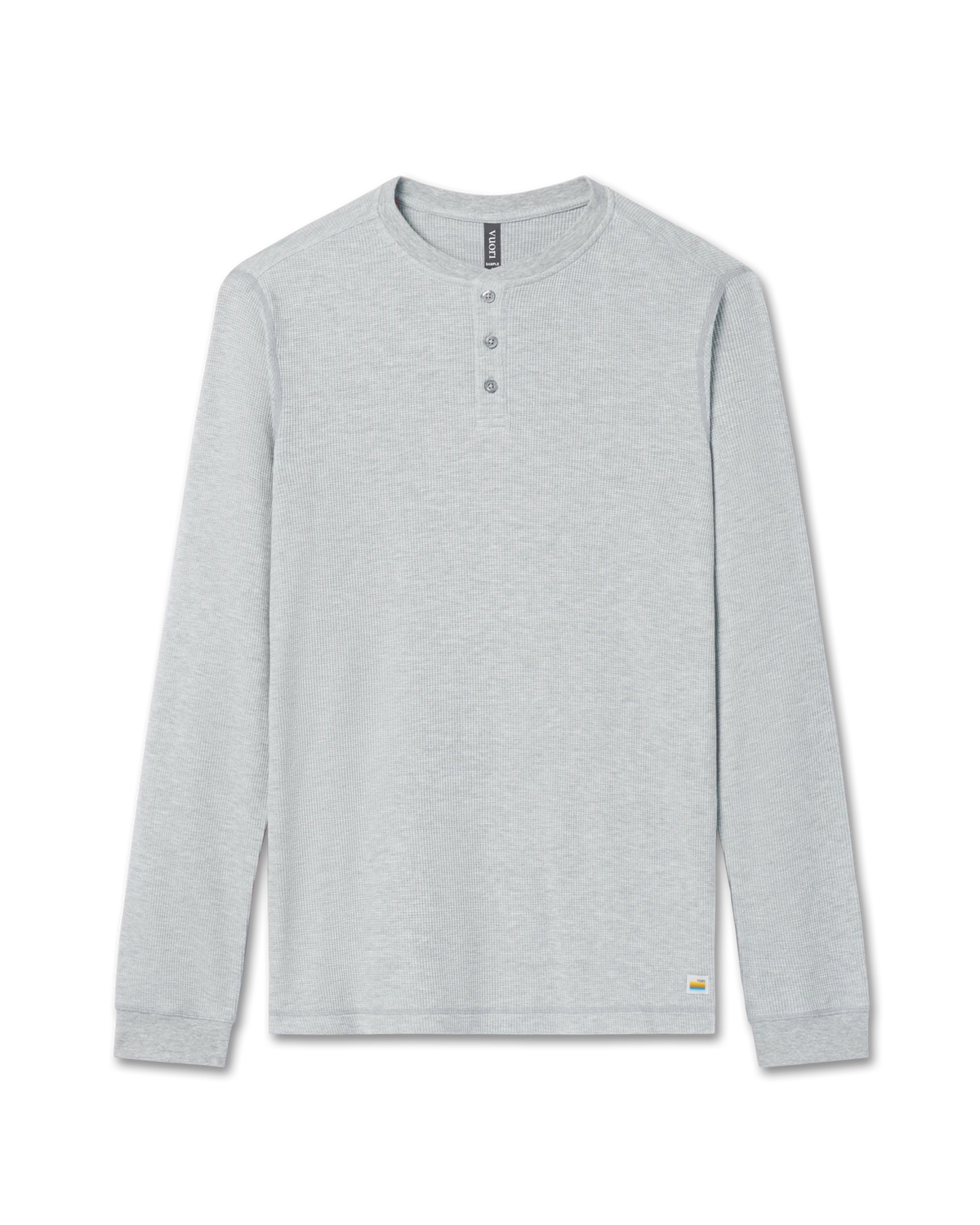 Vuori Waffle Henley Men’s in Light Heather Grey