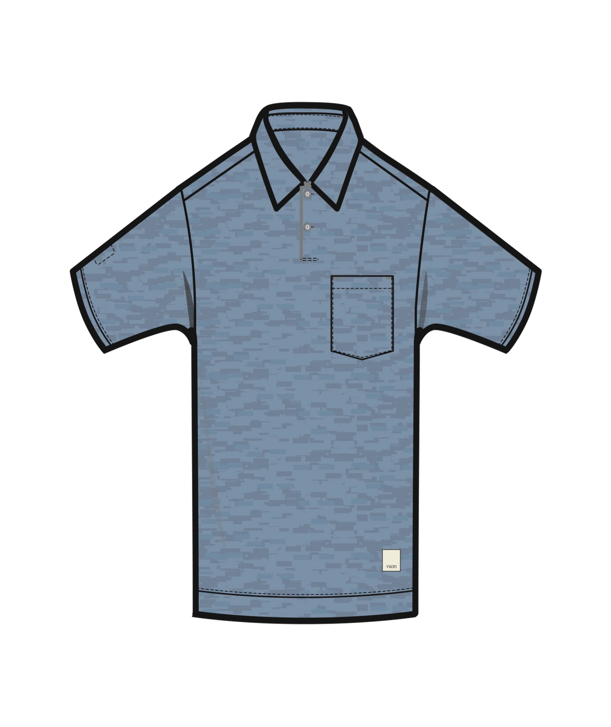Vuori Short Sleeve Ponto Performance Polo Men’s in Salty Air Heather