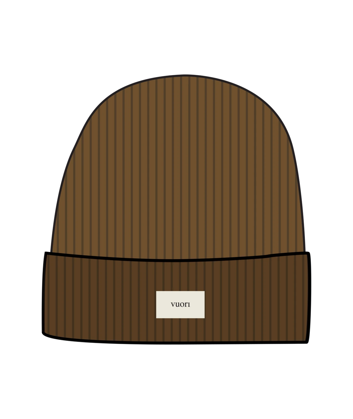 Vuori Label Beanie 2.0 in Bourbon Heather