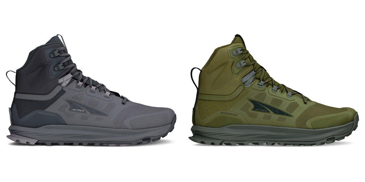 Altra Lone Peak 9 Waterproof Mid Men's Hiking Boot - all colorways: BLACK/GRAY and GREEN