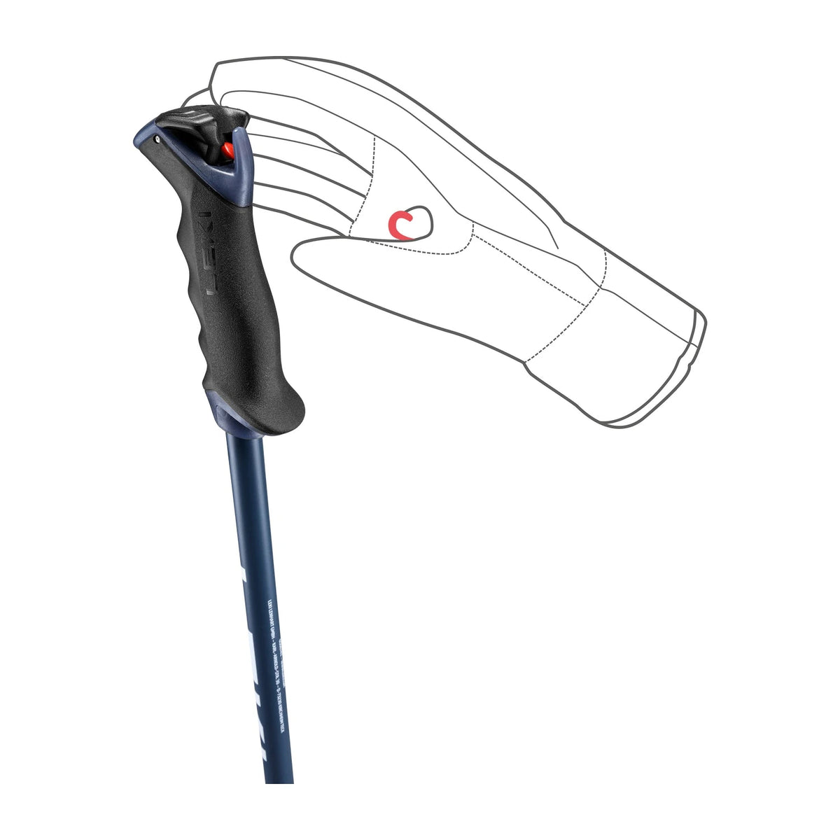 Leki Voltec Lite TR ski poles Trigger strap click-in detail