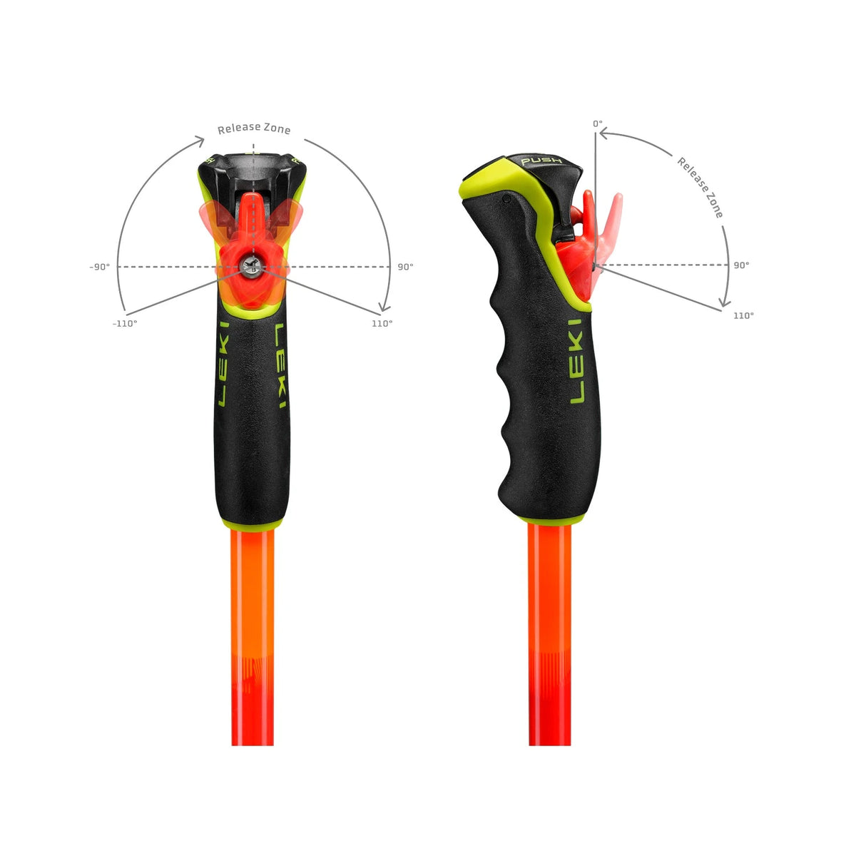 Leki Wyldbird TR ski poles Trigger 3D 220-degree release zone