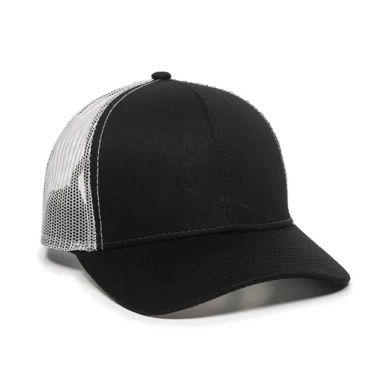 Outdoor Cap MBW-600 Twill Mesh Snapback Hat – Structured Mid-Low Crown Cap with Pre-Curved Visor