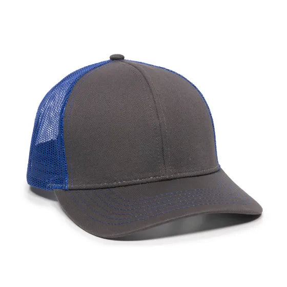 Outdoor Cap MBW-600 Twill Mesh Snapback Hat – Structured Mid-Low Crown Cap with Pre-Curved Visor