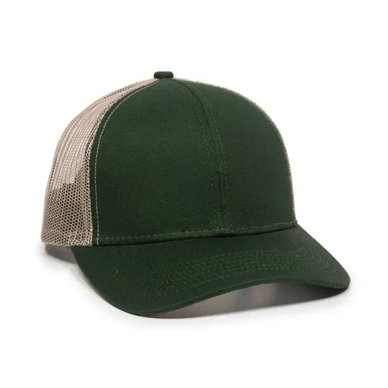 Outdoor Cap MBW-600 Twill Mesh Snapback Hat – Structured Mid-Low Crown Cap with Pre-Curved Visor