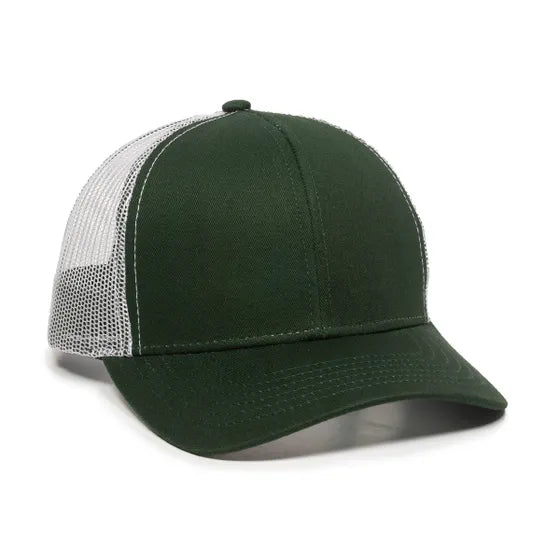 Outdoor Cap MBW-600 Twill Mesh Snapback Hat – Structured Mid-Low Crown Cap with Pre-Curved Visor