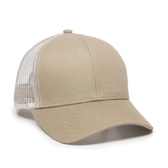 Outdoor Cap MBW-600 Twill Mesh Snapback Hat – Structured Mid-Low Crown Cap with Pre-Curved Visor