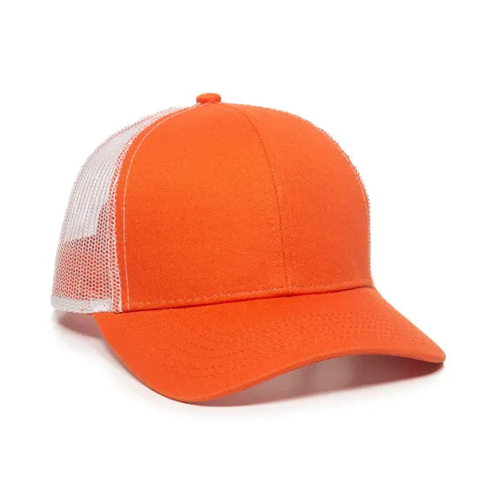 Outdoor Cap MBW-600 Twill Mesh Snapback Hat – Structured Mid-Low Crown Cap with Pre-Curved Visor