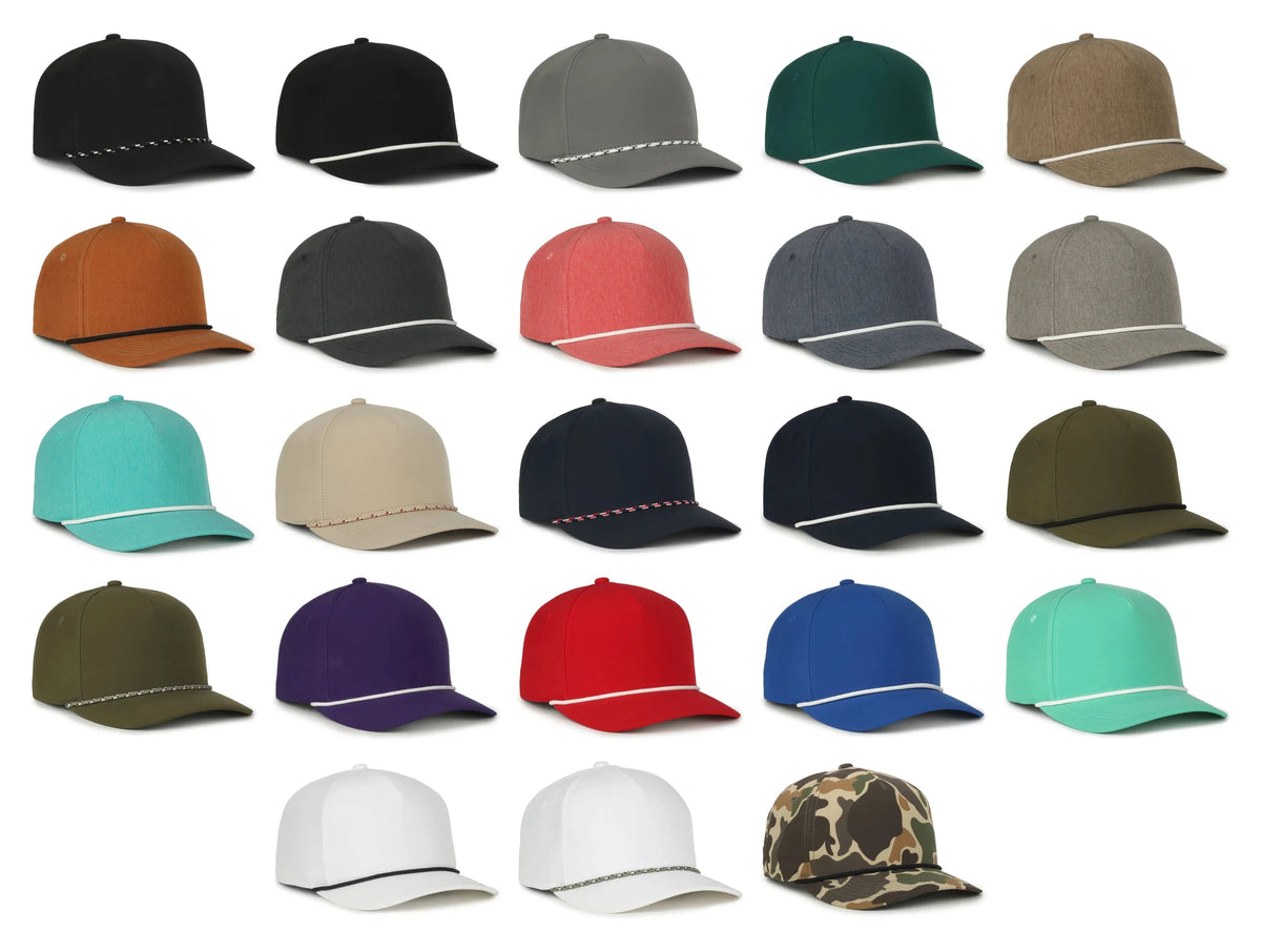 Outdoor Cap 550PF Performance 5-Panel Cap – High Crown Structured Hat with Moisture-Wicking Sweatband & Visor Cord