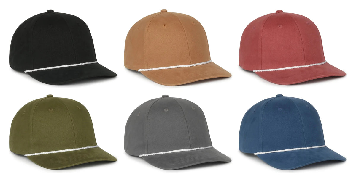 Outdoor Cap 602 Mid Crown Structured Rope Cap – Brushed Cotton Twill with Snapback Closure