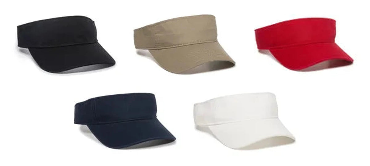 Outdoor Cap GWTV‑100 – Garment‑Washed Cotton‑Twill Visor with Pre‑Curved Bill and Hook‑and‑Loop Closure