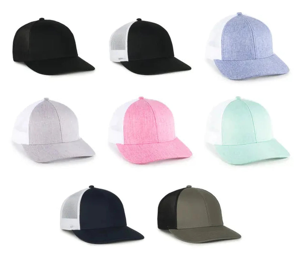 Outdoor Cap OC770L – Pro‑Round High‑Profile Structured Mesh‑Back Cap with Slight Pre‑Curved Visor