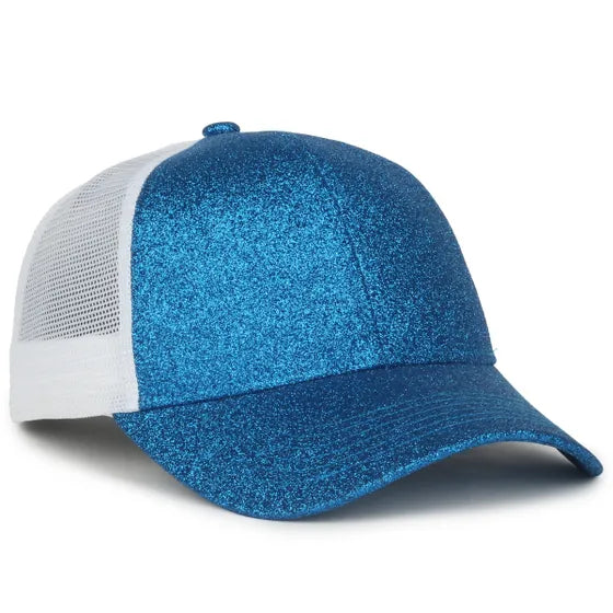 Outdoor Cap OCGLTR Glitter Trucker Hat – Ladies' Low-Crown Mesh-Back Snapback Cap