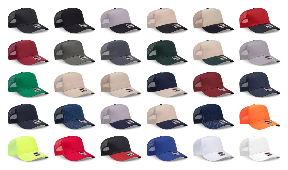 OTTO CAP 32-285 - 5 Panel Mid Profile Mesh Back Trucker Hat
