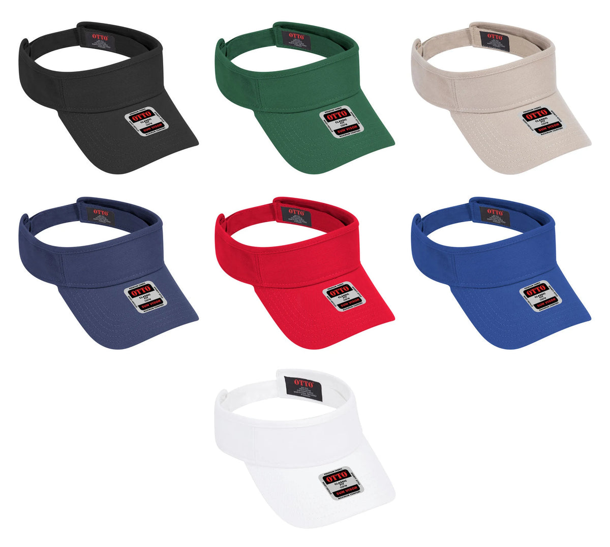 OTTO CAP® 60-263 Sun Visor – Adjustable Cotton Twill Visor OSFM