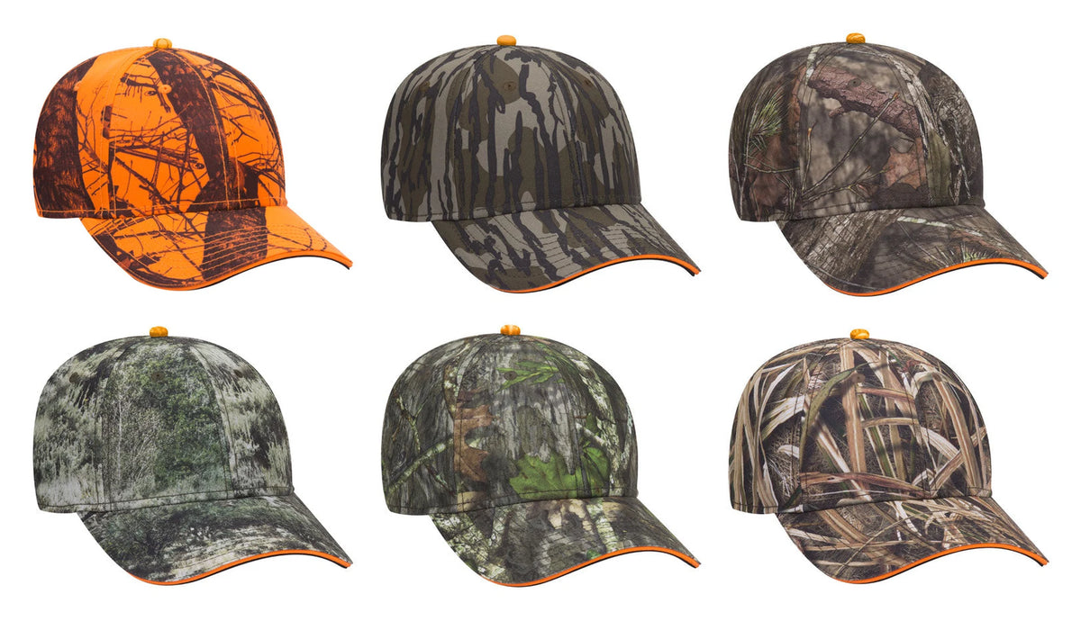 OTTO CAP® 171-1294 - Mossy Oak Camouflage Sandwich Visor 6 Panel Low Profile Baseball Cap