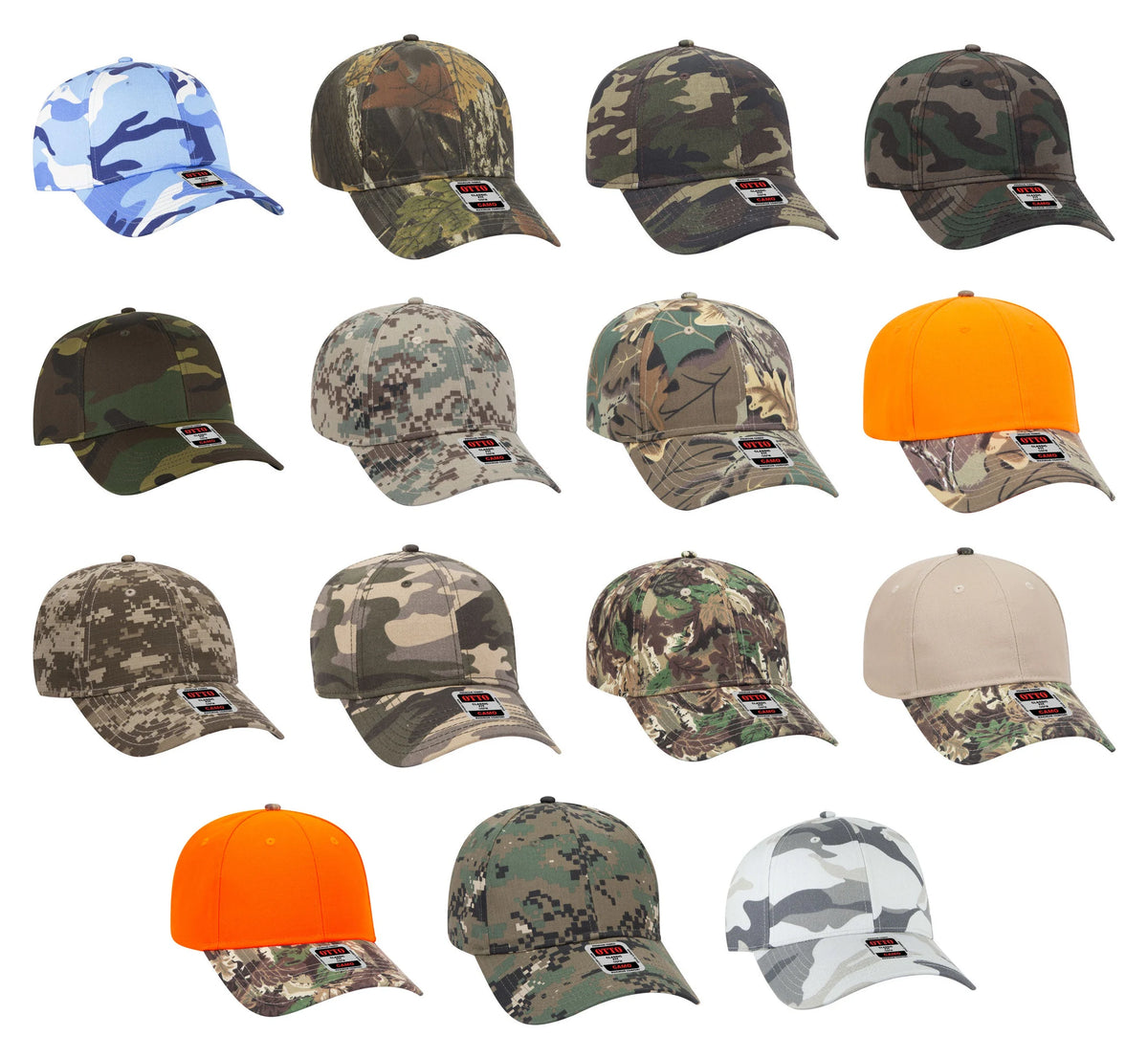 OTTO CAP® 78-353 - Camouflage 6 Panel Low Profile Baseball Cap