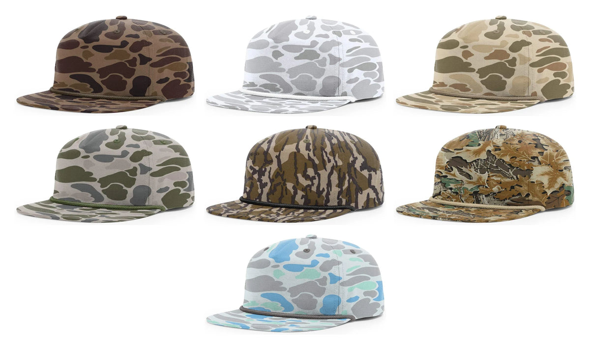 Richardson 256P Camo Umpqua Rope Hat Snapback Five-Panel Baseball Cap - Print Camo Umpqua Hat