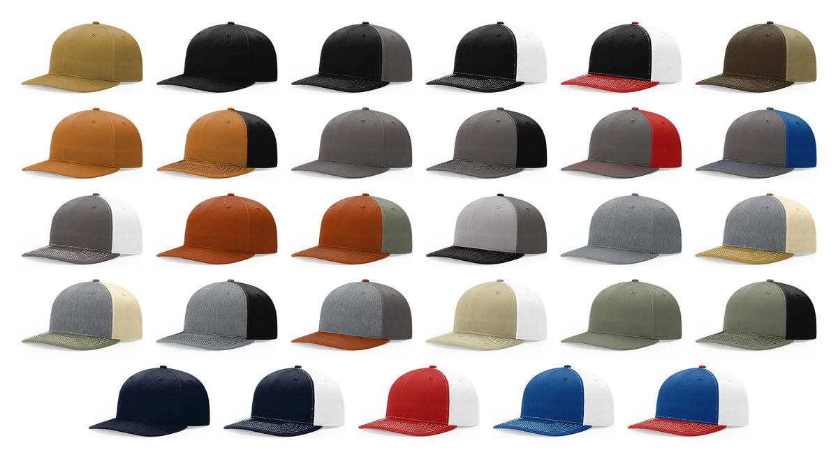 Richardson 312 Solid Twill Trucker Hat – Structured 6-Panel Mesh-Back Snapback Cap