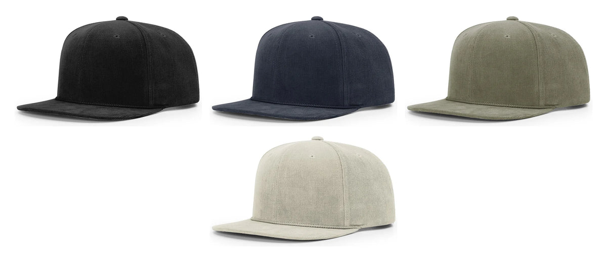 Richardson 253 Cotton Corduroy Snapback Hat – UPF 50+ Rope-Bill Cap OSFM