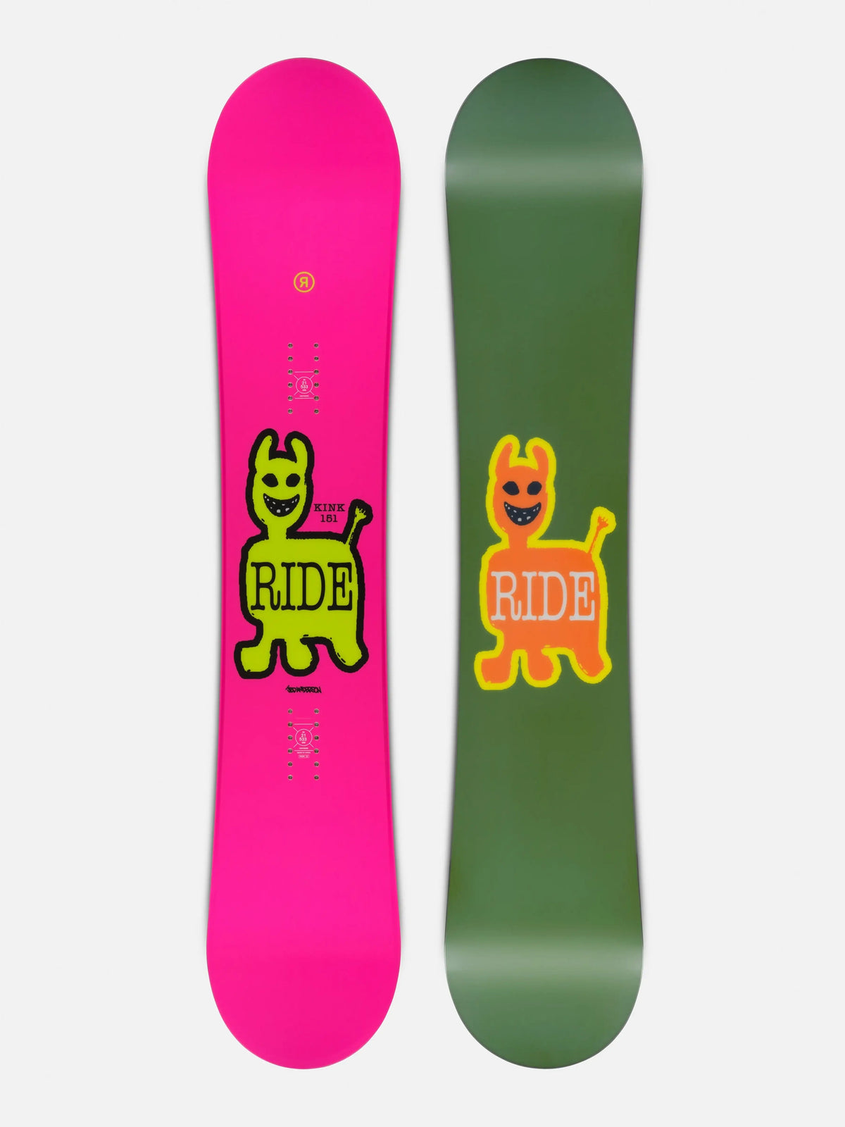 Ride Kink Snowboard 2026 – True Twin Urban & Park Snowboard with Extra Camber, Cleave Edge, Slim Walls & Sintered Base for Freestyle Precision