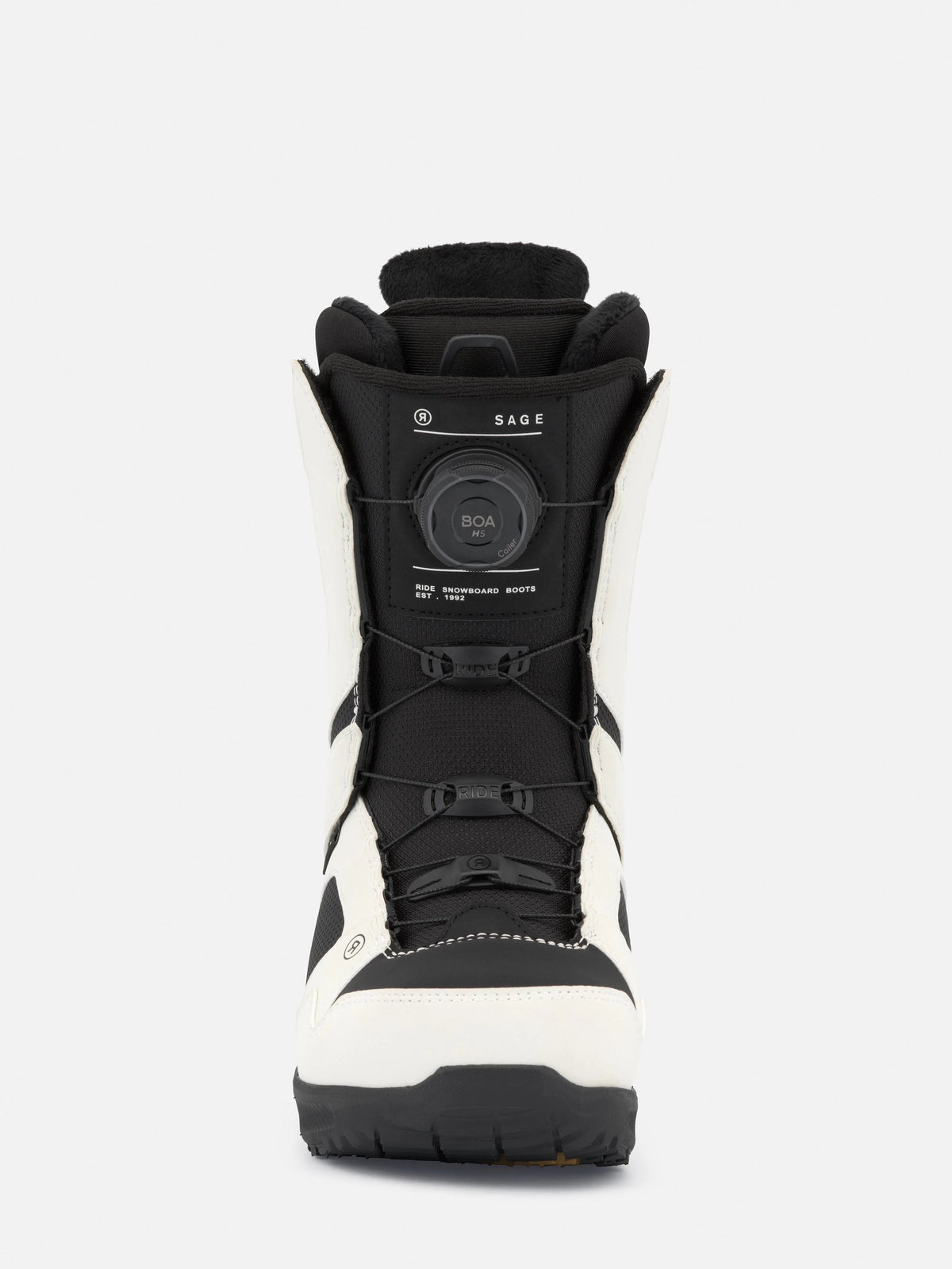 Ride Sage Snowboard Boots 2027 womens white front view