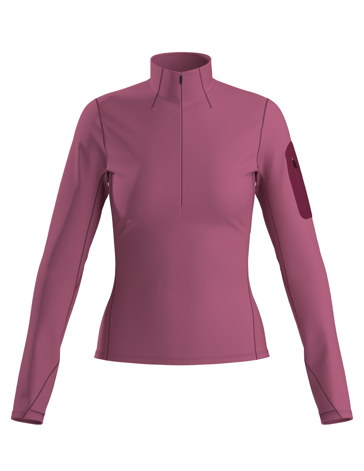 Arc'teryx Rho Zip Neck - Women's - LT RENE / RENE / ROCKET