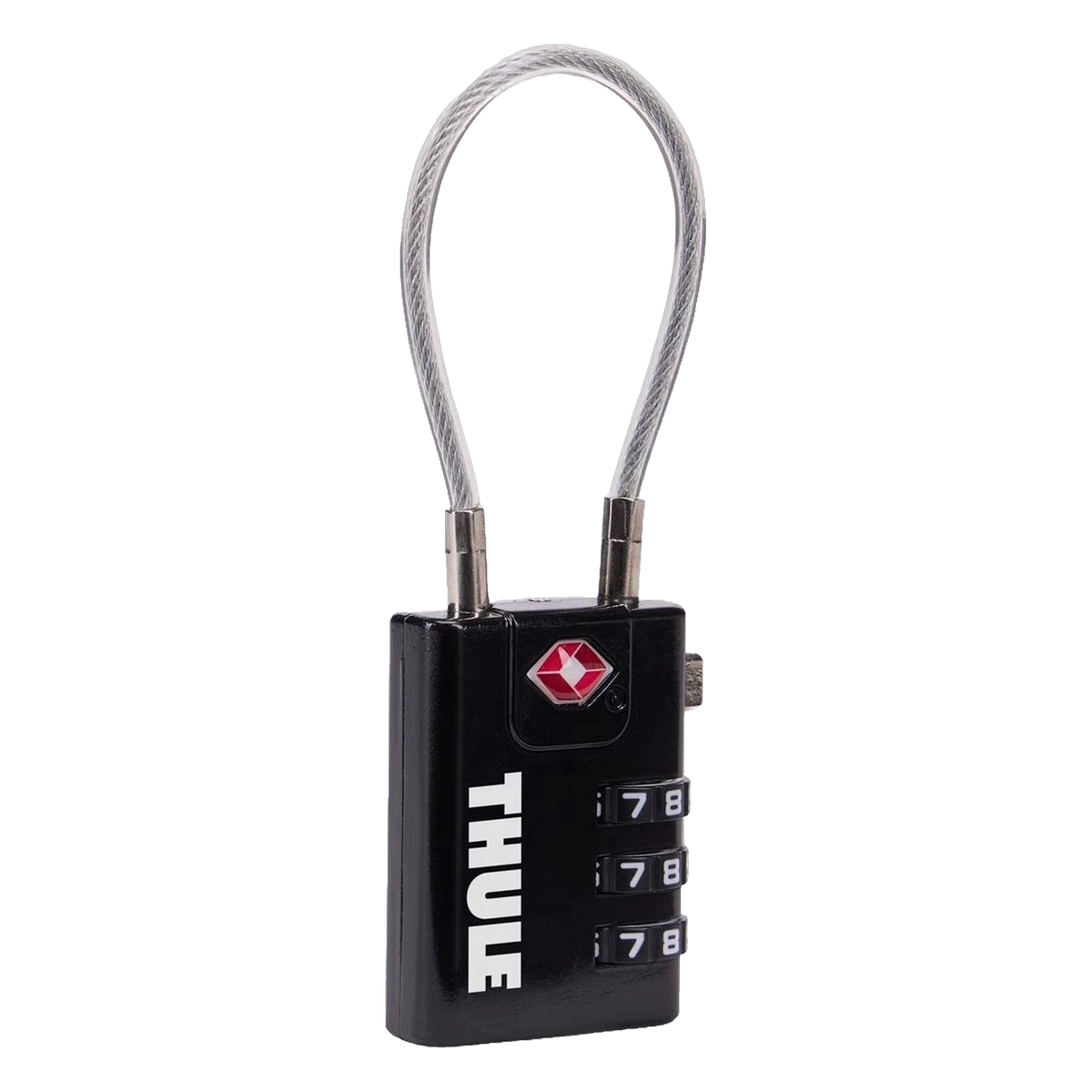 Thule TSA Cable Lock in BLACK - angled view