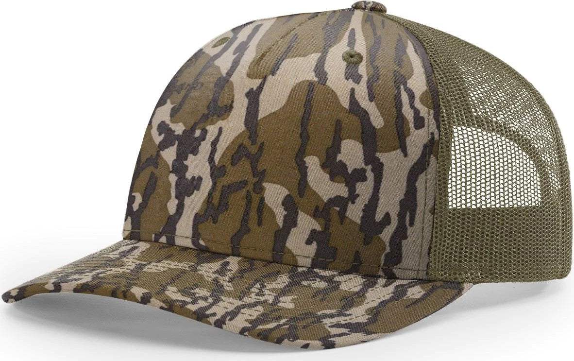 Richardson 112PFP Duck Camo Bottomland Camo Hat Five Panel Hat Trucker Cap