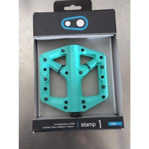 crankbrothers stamp 1 plattform-pedal USED Crankbrothers Stamp 1 Bicycle Platform Pedal, Turquoise, Large