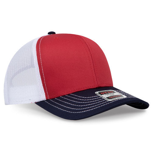 OTTO CAP 112-1  - 6 Panel Mid Profile Mesh Back Trucker Hat