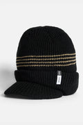 Autumn Visor Beanie – Two-Color Stripe