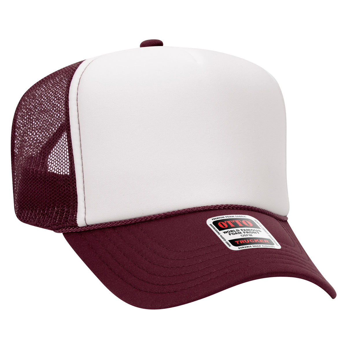 OTTO CAP 39-165 Foam Trucker Hat 5 Panel High Crown Trucker Cap - OSFM - OTTO 39