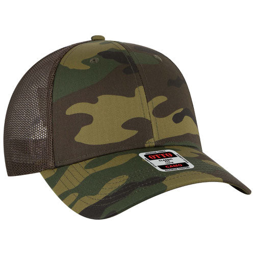 OTTO CAP® 105-1247 - Camouflage 6 Panel Low Profile Mesh Back Trucker Hat