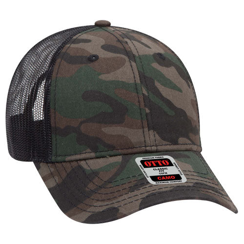 OTTO CAP® 105-1247 - Camouflage 6 Panel Low Profile Mesh Back Trucker Hat