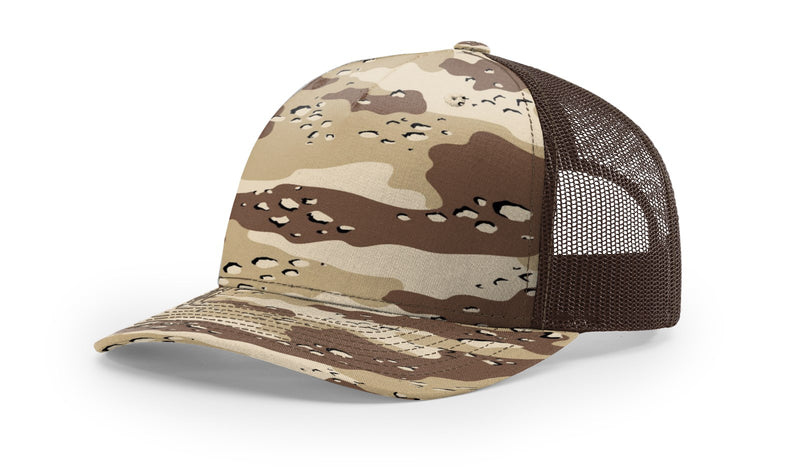 Richardson 112PFP Duck Camo Bottomland Camo Hat Five Panel Hat Trucker Cap