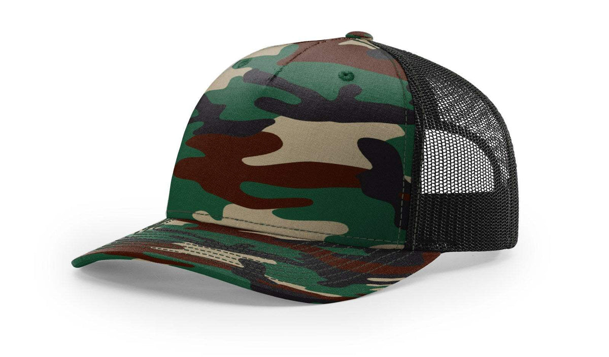 Richardson 112PFP Duck Camo Bottomland Camo Hat Five Panel Hat Trucker Cap
