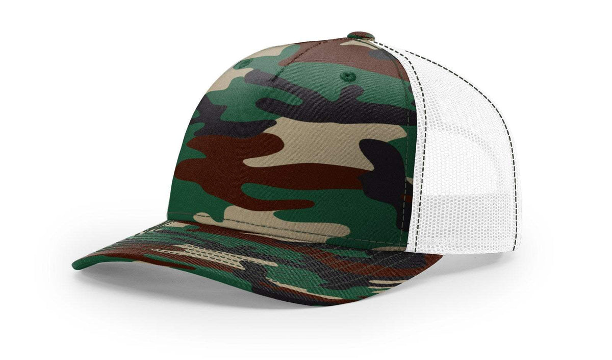 Richardson 112PFP Duck Camo Bottomland Camo Hat Five Panel Hat Trucker Cap