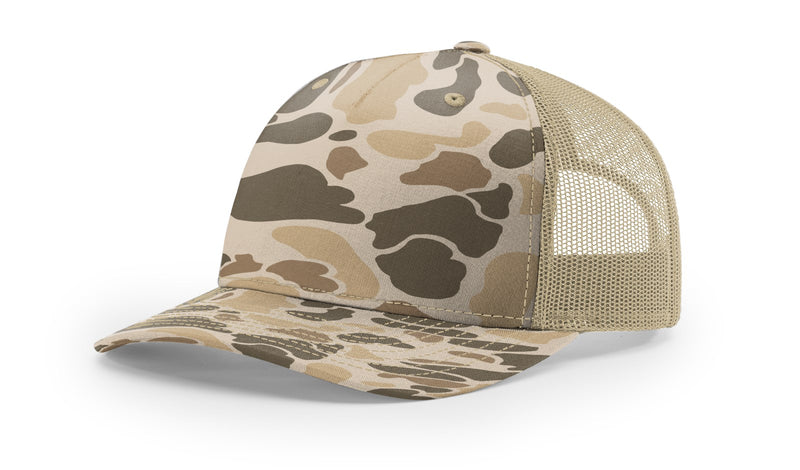 Richardson 112PFP Duck Camo Bottomland Camo Hat Five Panel Hat Trucker Cap