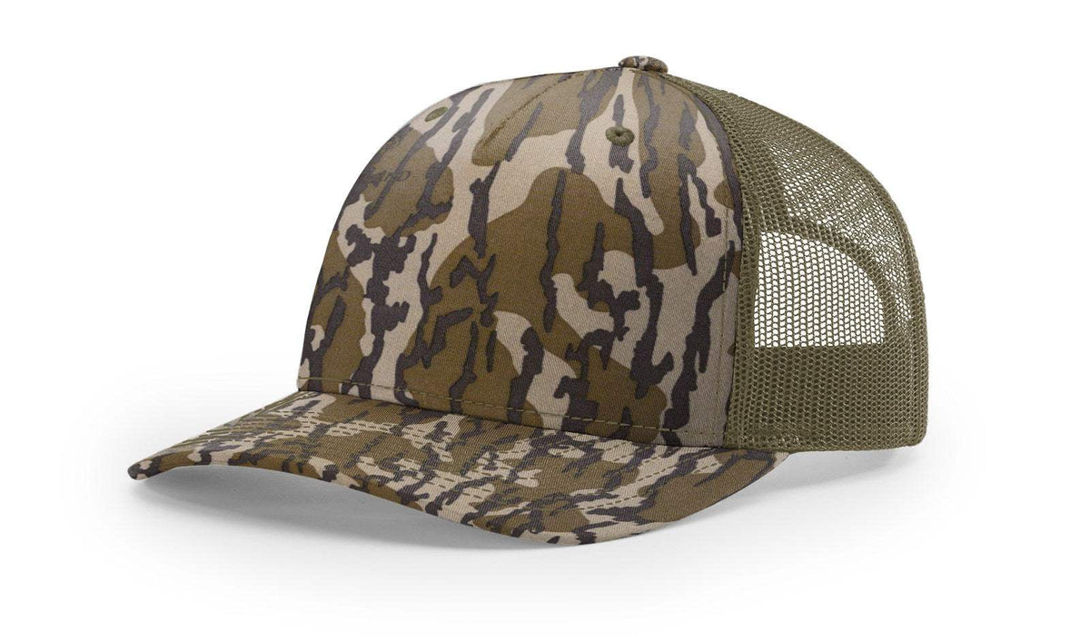 Richardson 112PFP Duck Camo Bottomland Camo Hat Five Panel Hat Trucker Cap