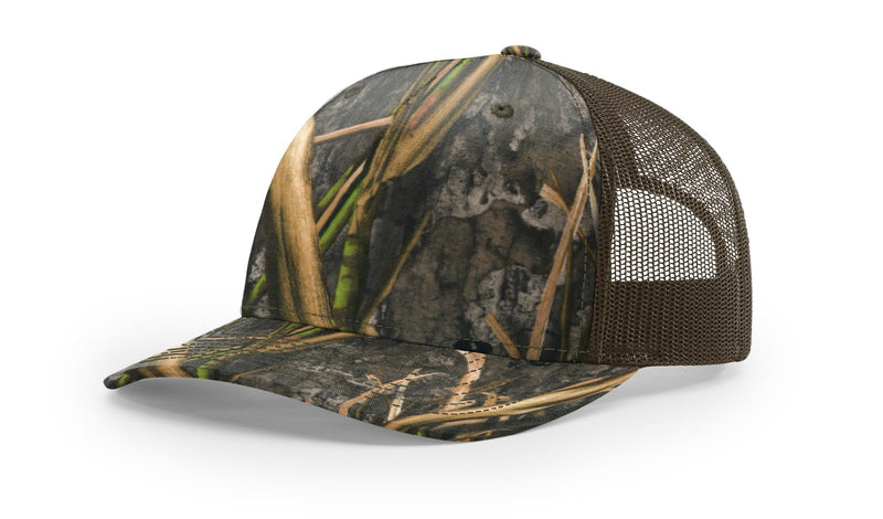 Richardson 112PFP Duck Camo Bottomland Camo Hat Five Panel Hat Trucker Cap