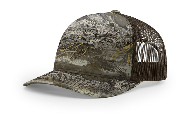 Richardson 112PFP Duck Camo Bottomland Camo Hat Five Panel Hat Trucker Cap