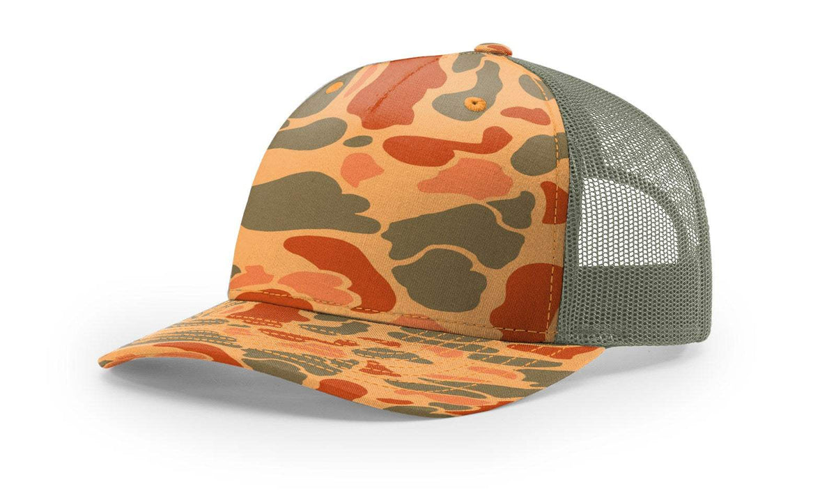 Richardson 112PFP Duck Camo Bottomland Camo Hat Five Panel Hat Trucker Cap
