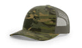 Richardson 112T Tactical Snapback Trucker Hat - Tactical Snapback Cap with No Button Crown and MultiCam Print