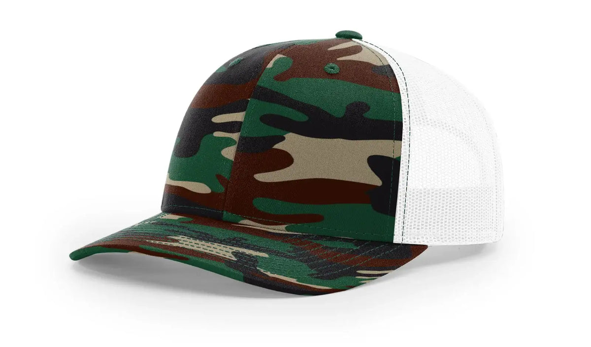 Richardson 112P Camo Trucker Hat Snapback Caps Camo Blaze Orange Realtree Mossy Oak Hats