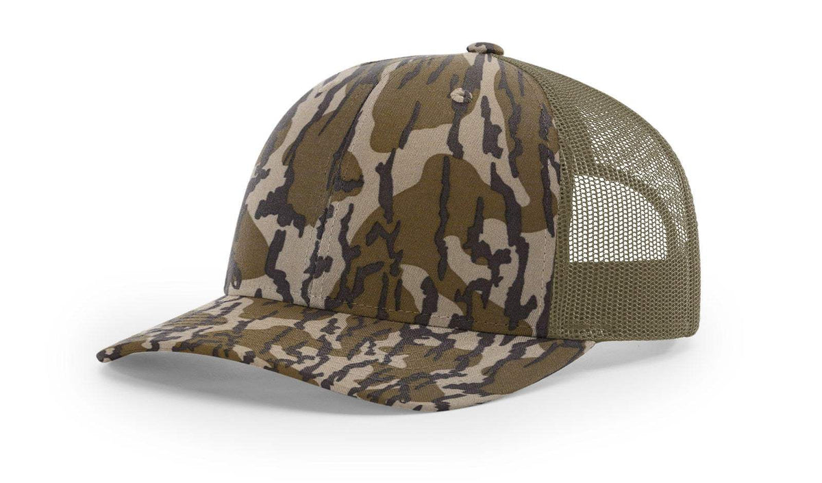 Richardson 112P Camo Trucker Hat Snapback Caps Camo Blaze Orange Realtree Mossy Oak Hats